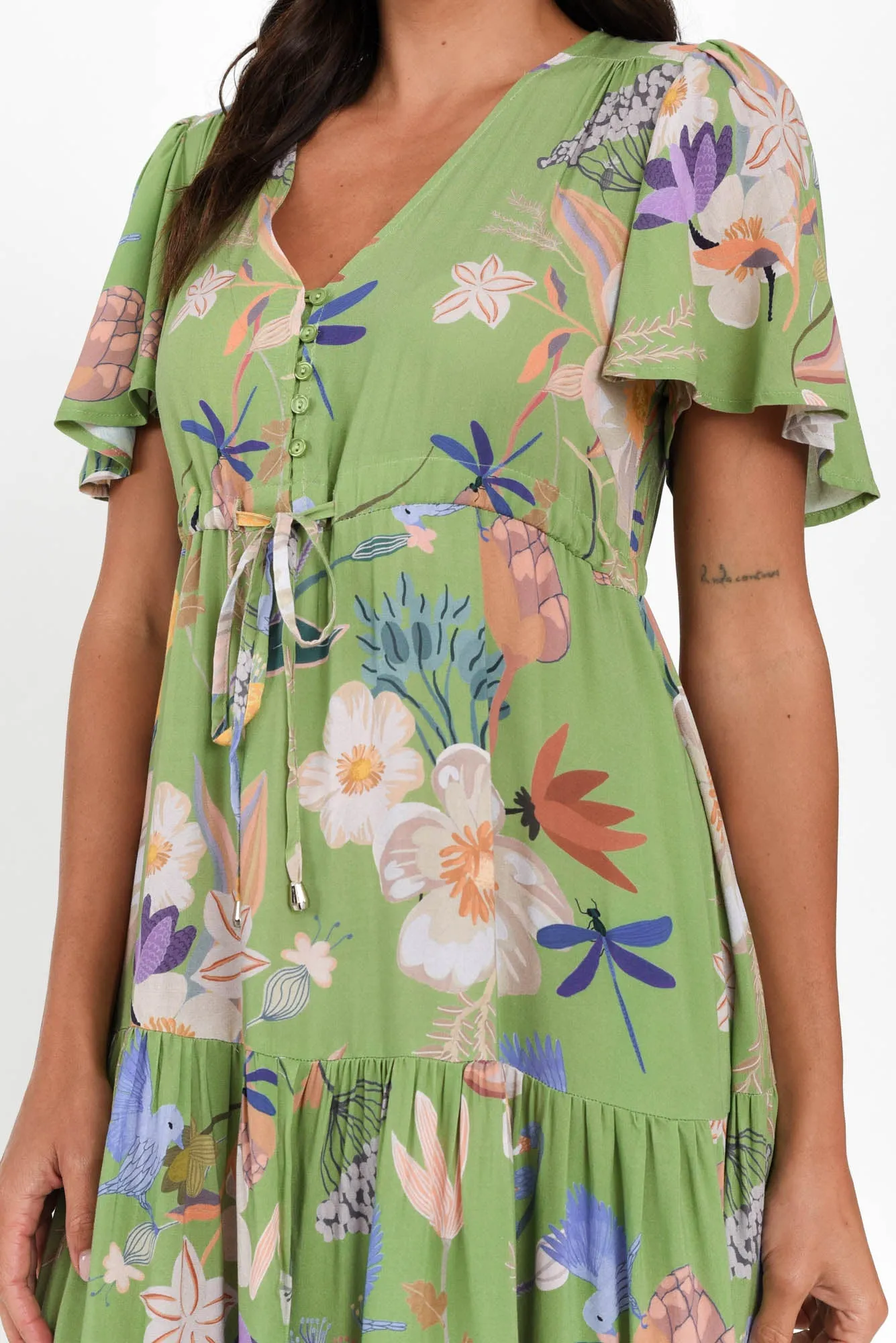 Cooper Green Bloom Tier Dress