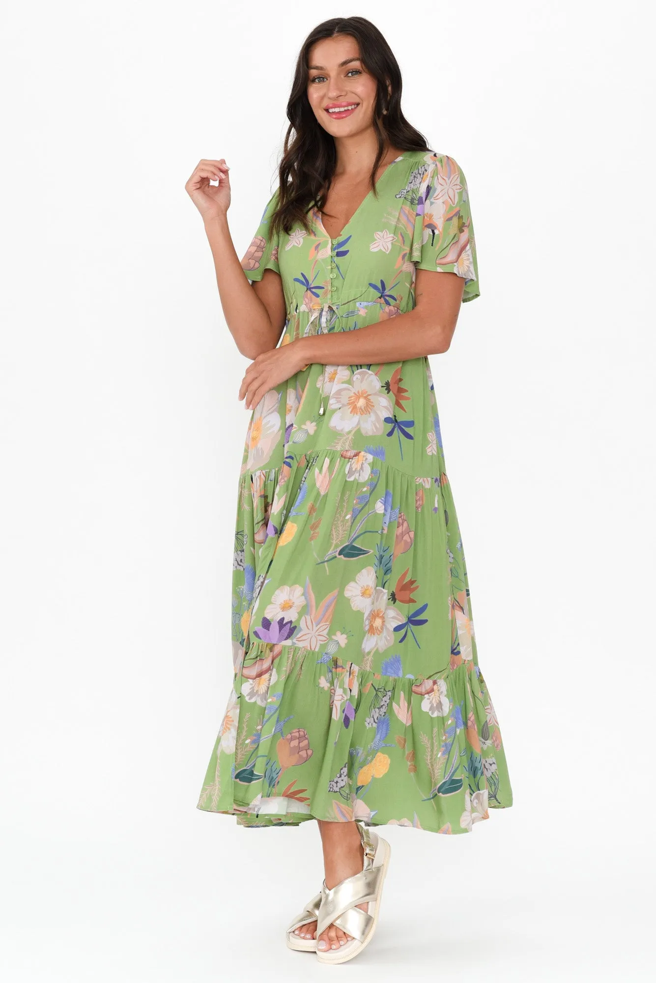 Cooper Green Bloom Tier Dress