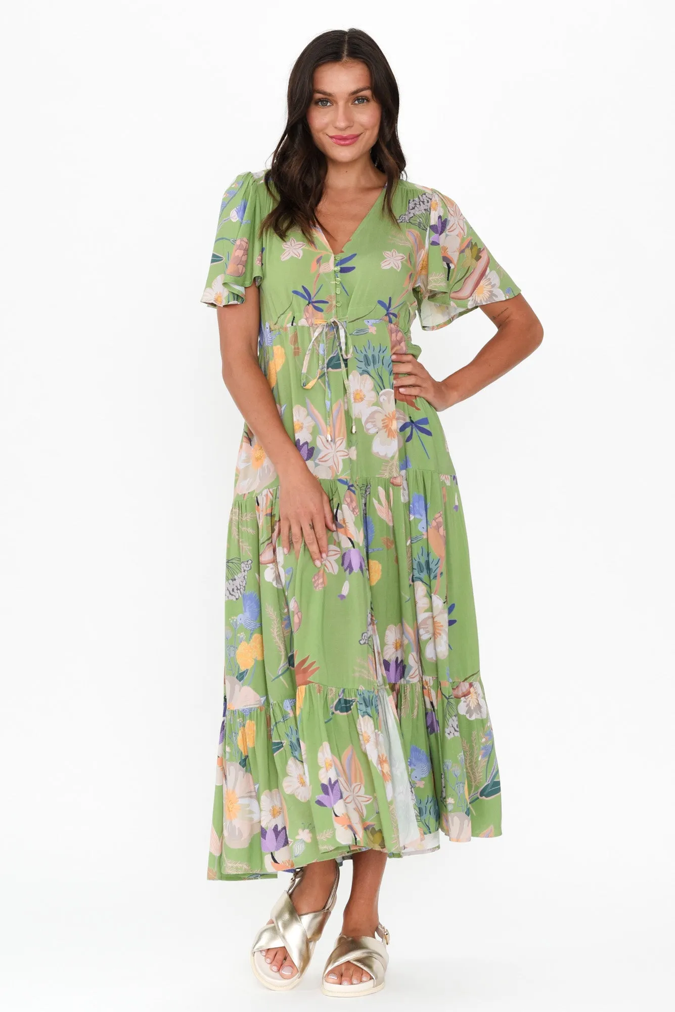 Cooper Green Bloom Tier Dress