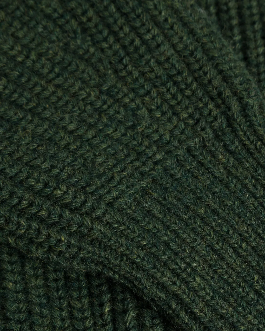 Cropped Knit Sweater Wool-Blend Green