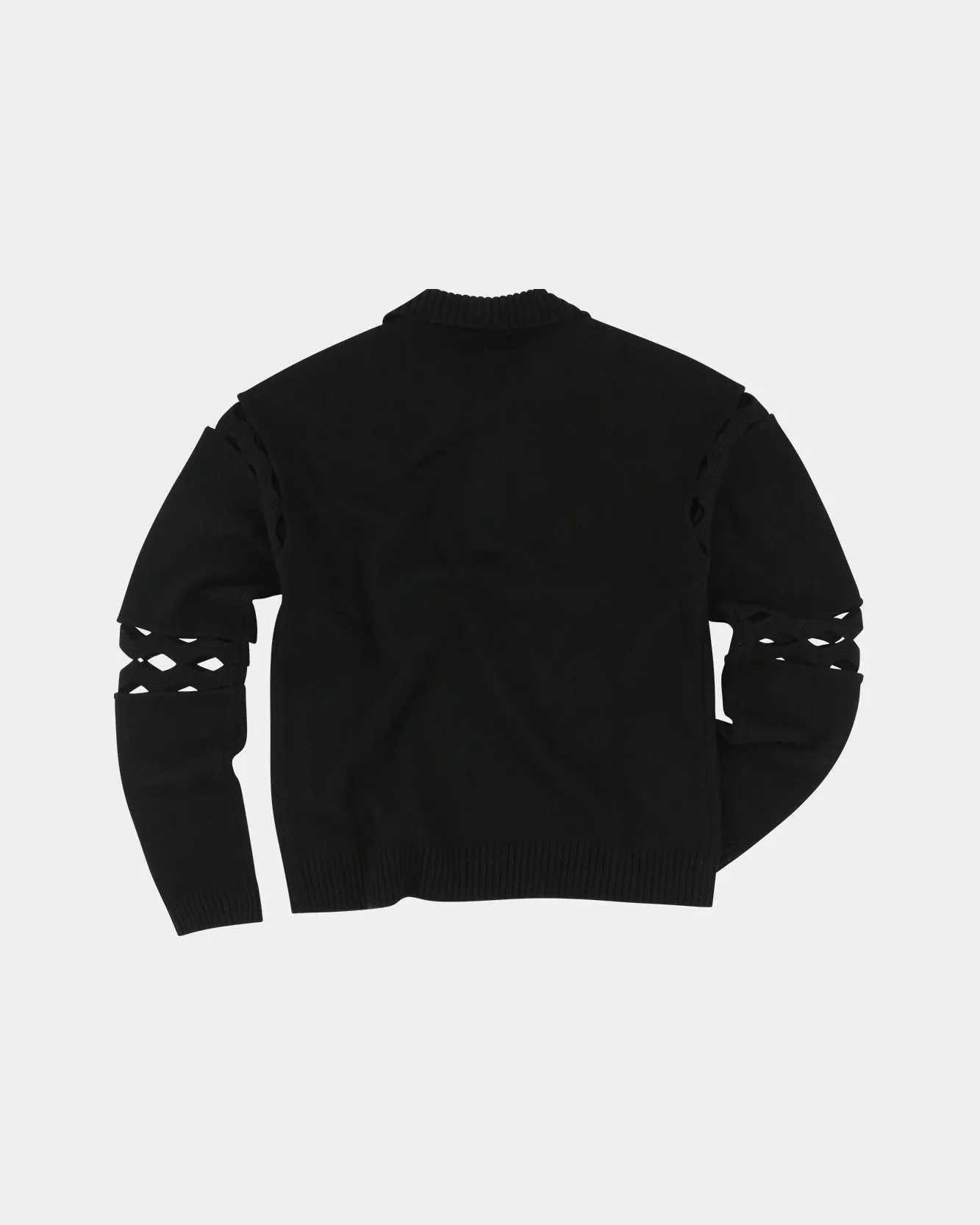 CUT OUT POLO SWEATER atb1158m(BLACK)