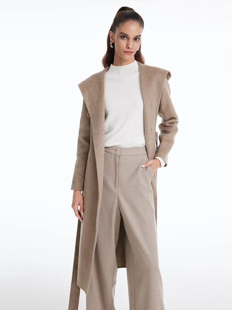 Detachable Fox Fur Vest And Cashmere Coat Two-Piece Set