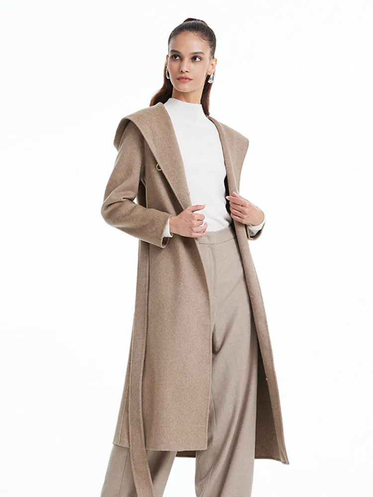 Detachable Fox Fur Vest And Cashmere Coat Two-Piece Set