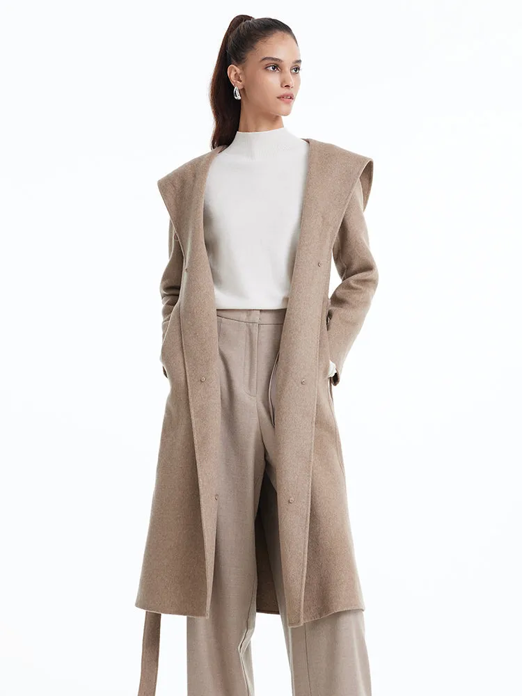 Detachable Fox Fur Vest And Cashmere Coat Two-Piece Set