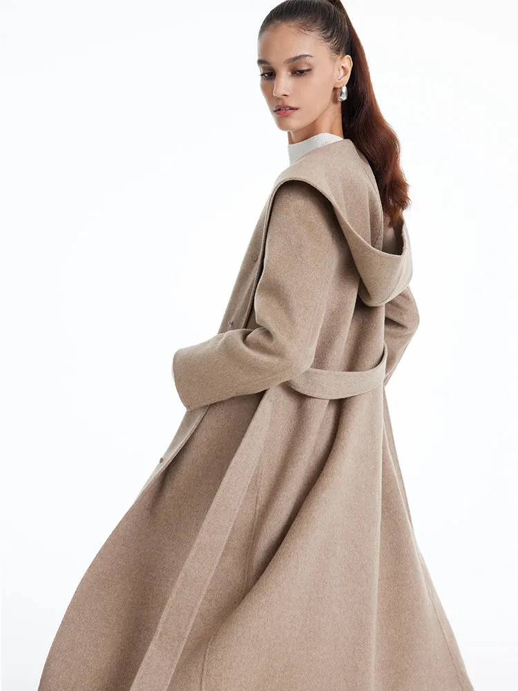 Detachable Fox Fur Vest And Cashmere Coat Two-Piece Set