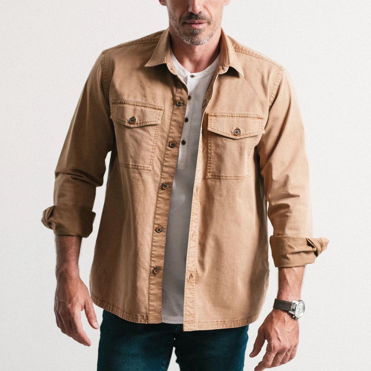 Distiller Shirt Jacket - Khaki Heavy Twill