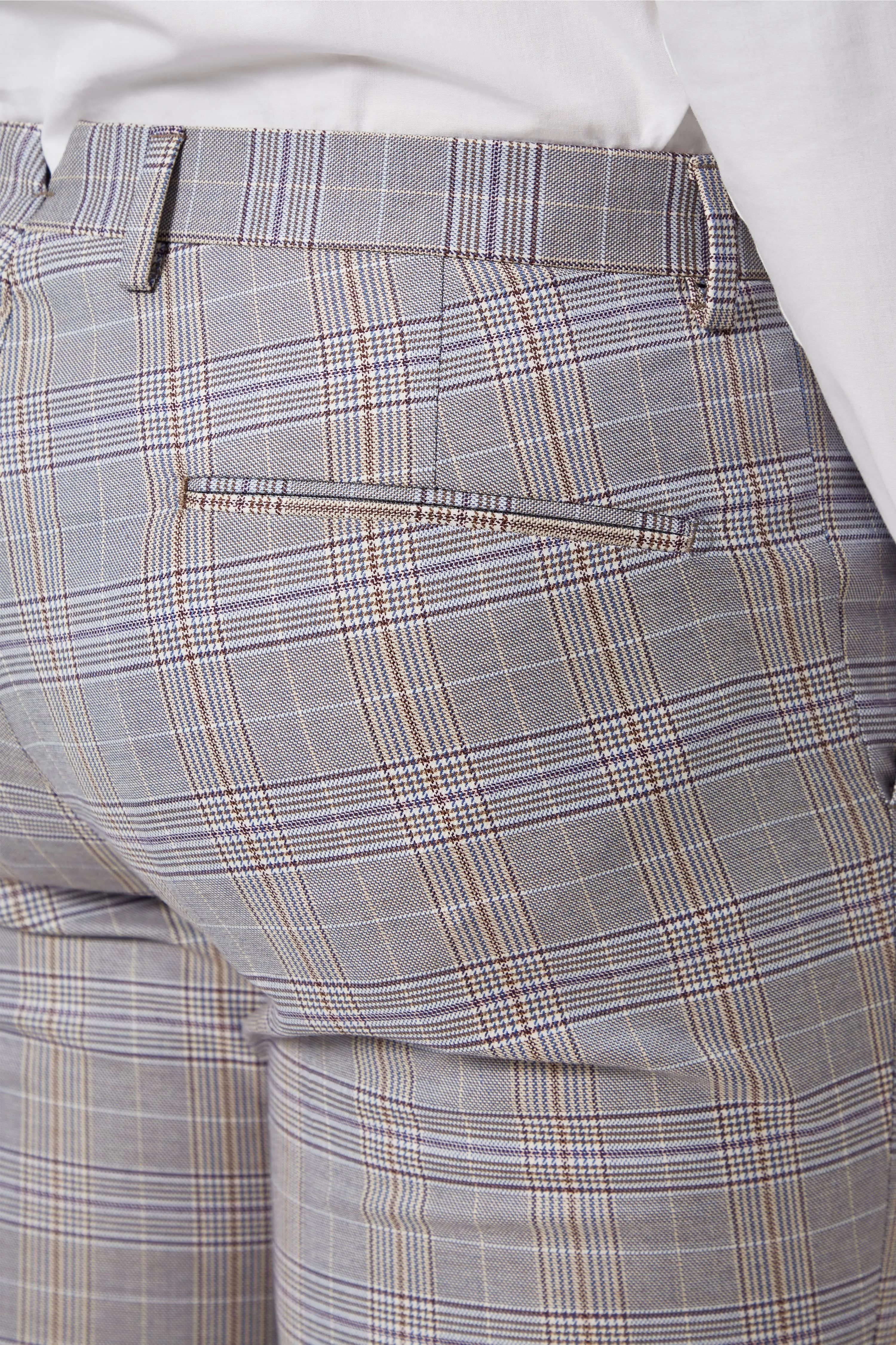 Earlswood Slim Fit Grey Check Trousers - ARCHIVE