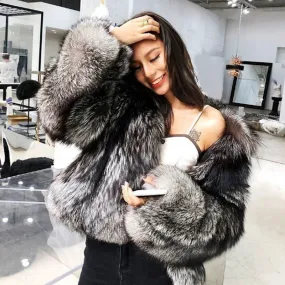 eco pelliccia Fur Coat Women Faux Fox Fur Coat