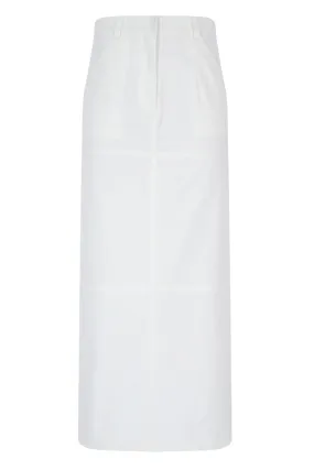 Ecru Canvas Midi Skirt