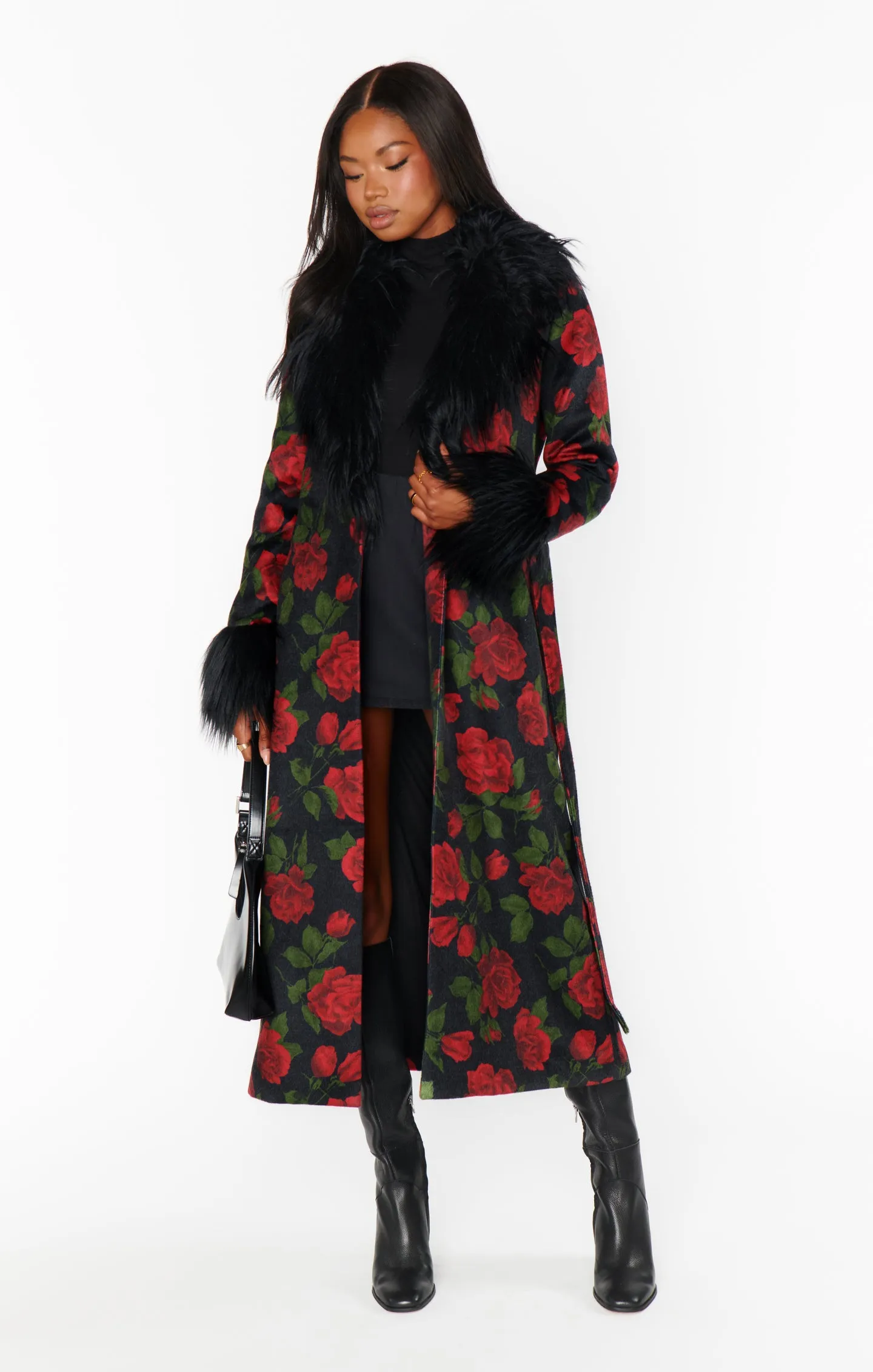 Elaine Coat ~ Send Me Roses with Faux Fur