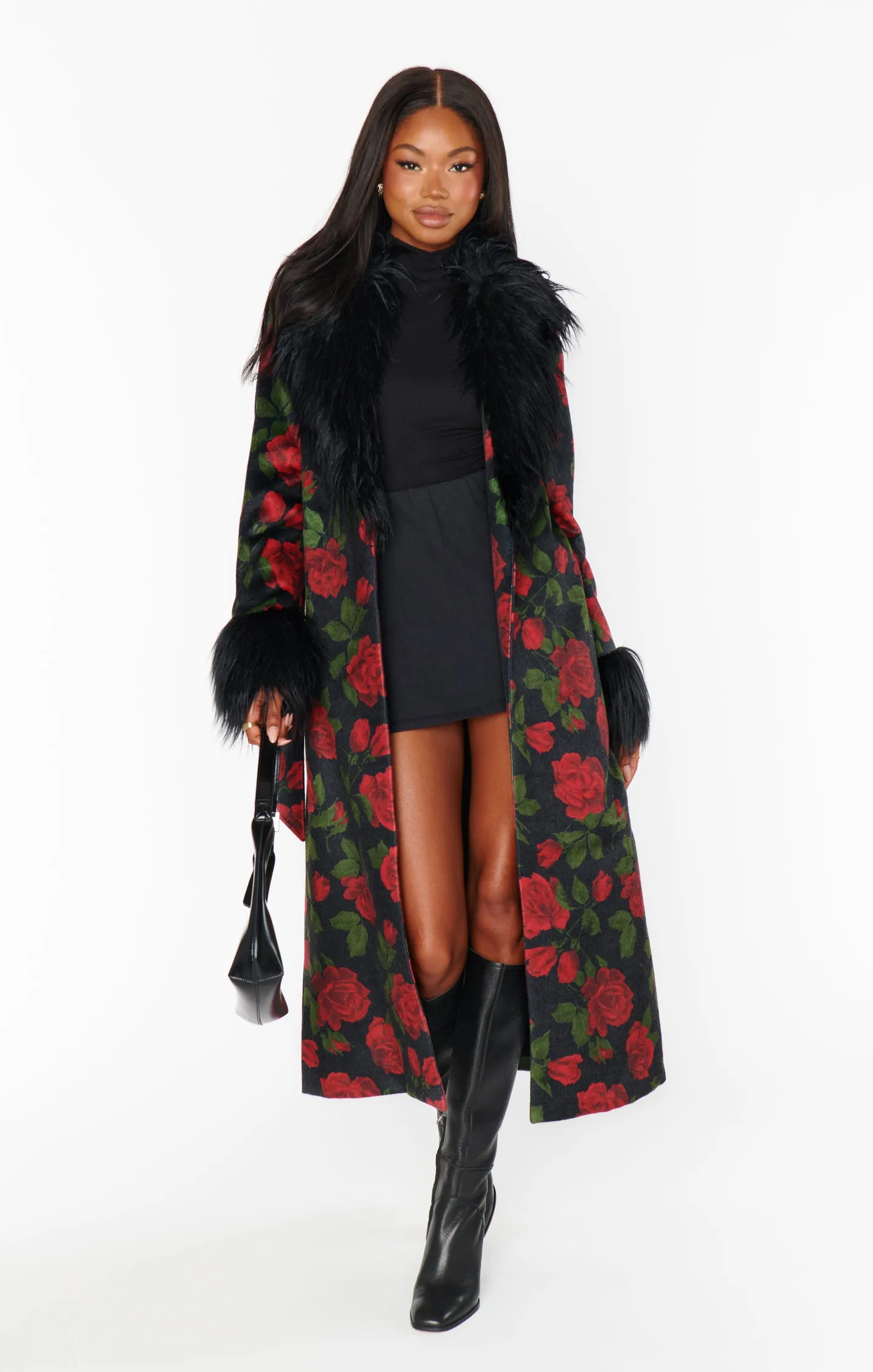 Elaine Coat ~ Send Me Roses with Faux Fur