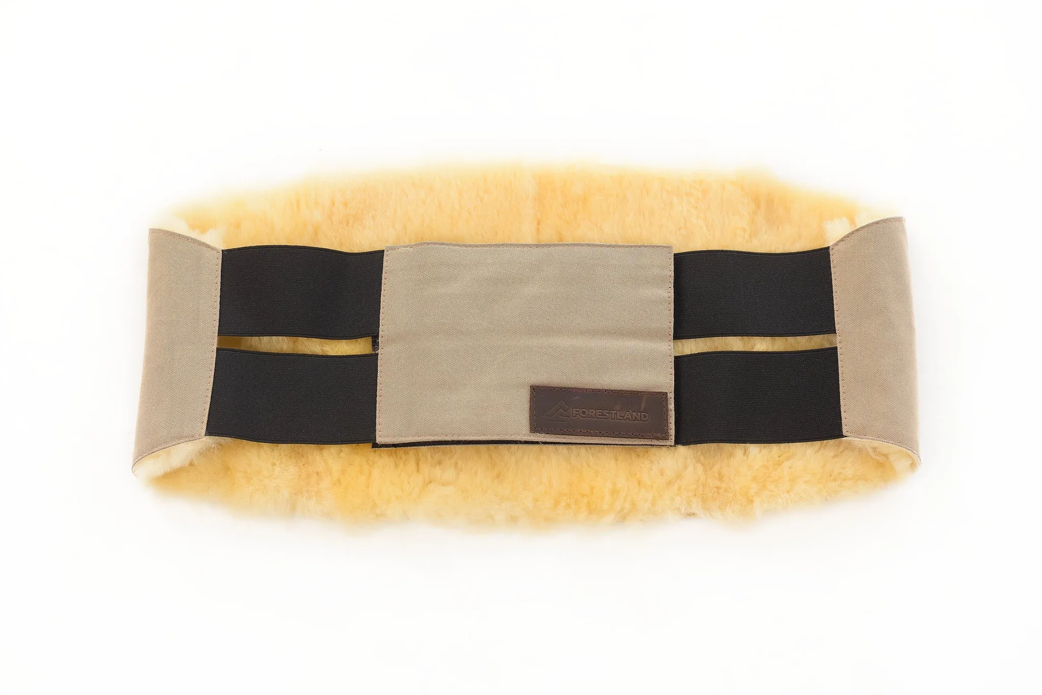 Elastic Sheepskin Heating Belt in Khaki color