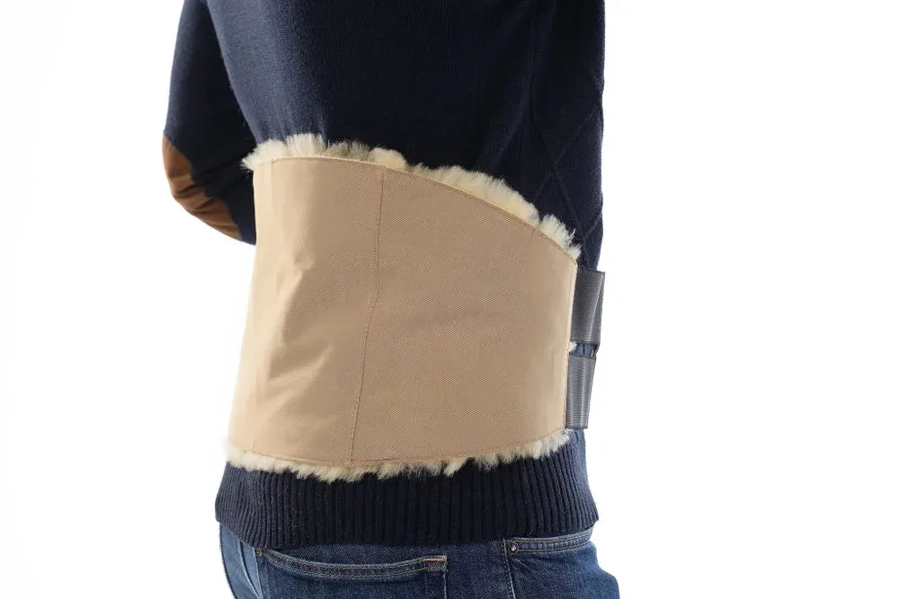 Elastic Sheepskin Heating Belt in Khaki color