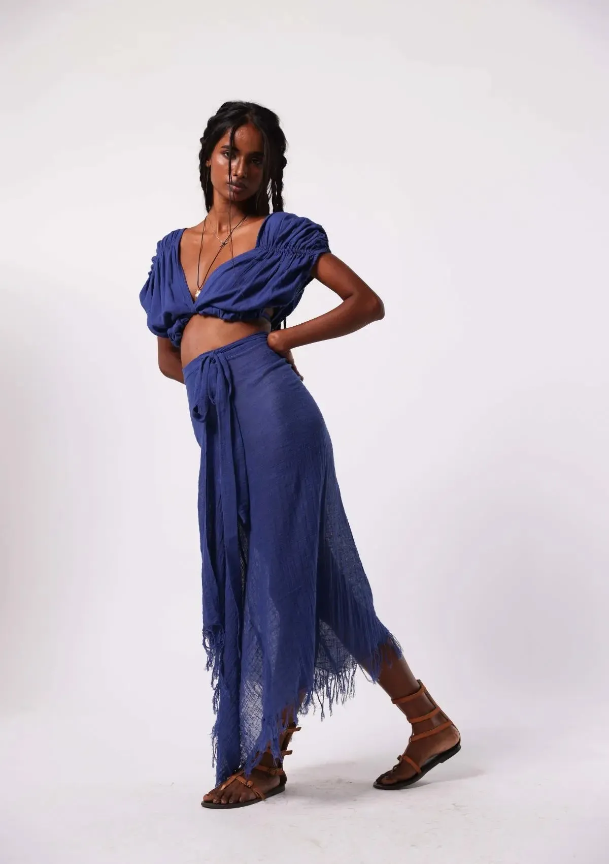 EMBER SARONG SKIRT- SODALITE BLUE