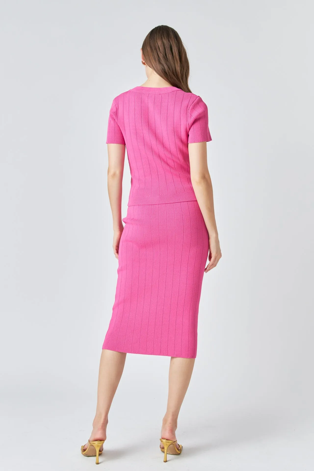 Endless Rose - Shank Button Midi Skirt