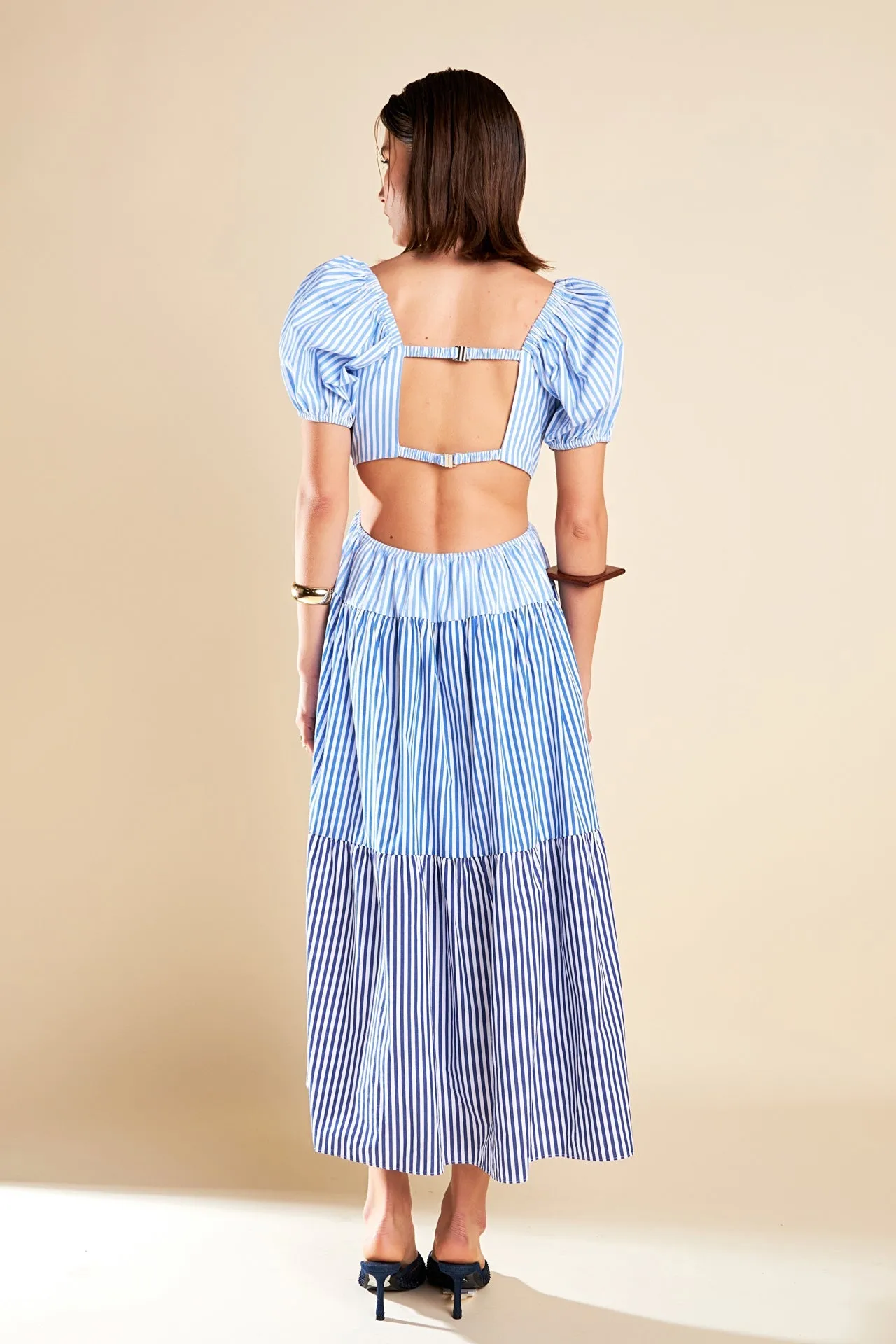 English Factory - Stripe Color Block Midi Dress