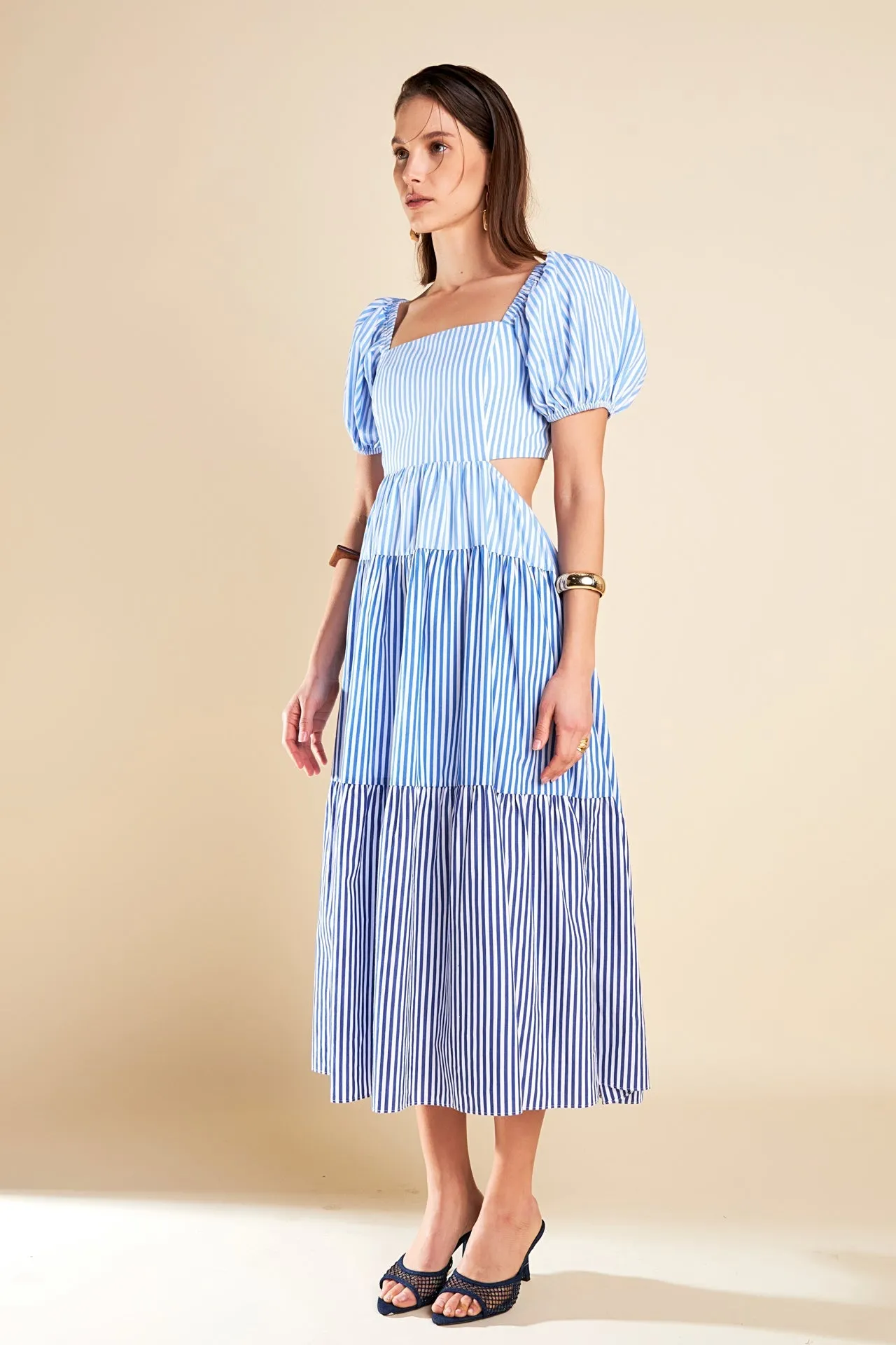 English Factory - Stripe Color Block Midi Dress