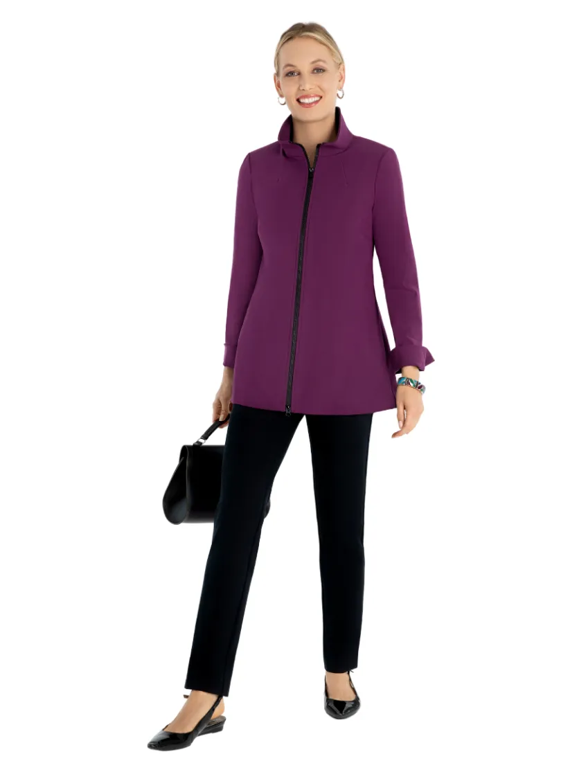 Equestrian Stretch Cotton Zip Swing Jacket