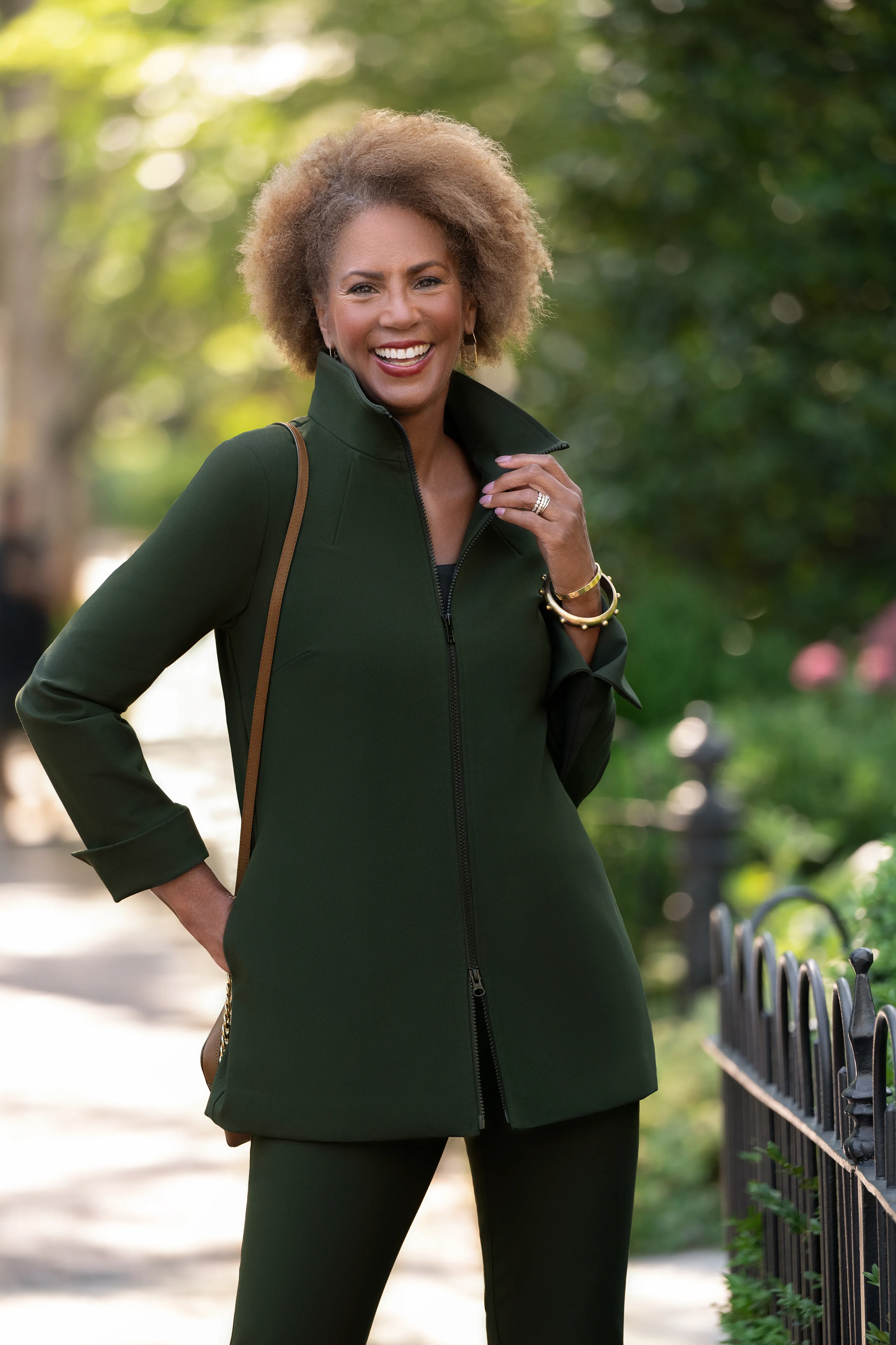 Equestrian Stretch Cotton Zip Swing Jacket