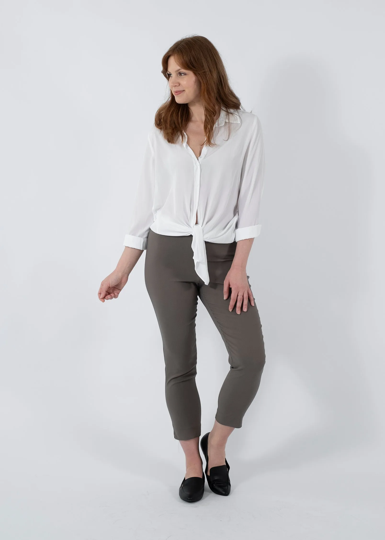 Everyday 7/8 Miracle Bengaline Pant in Bark Neutral