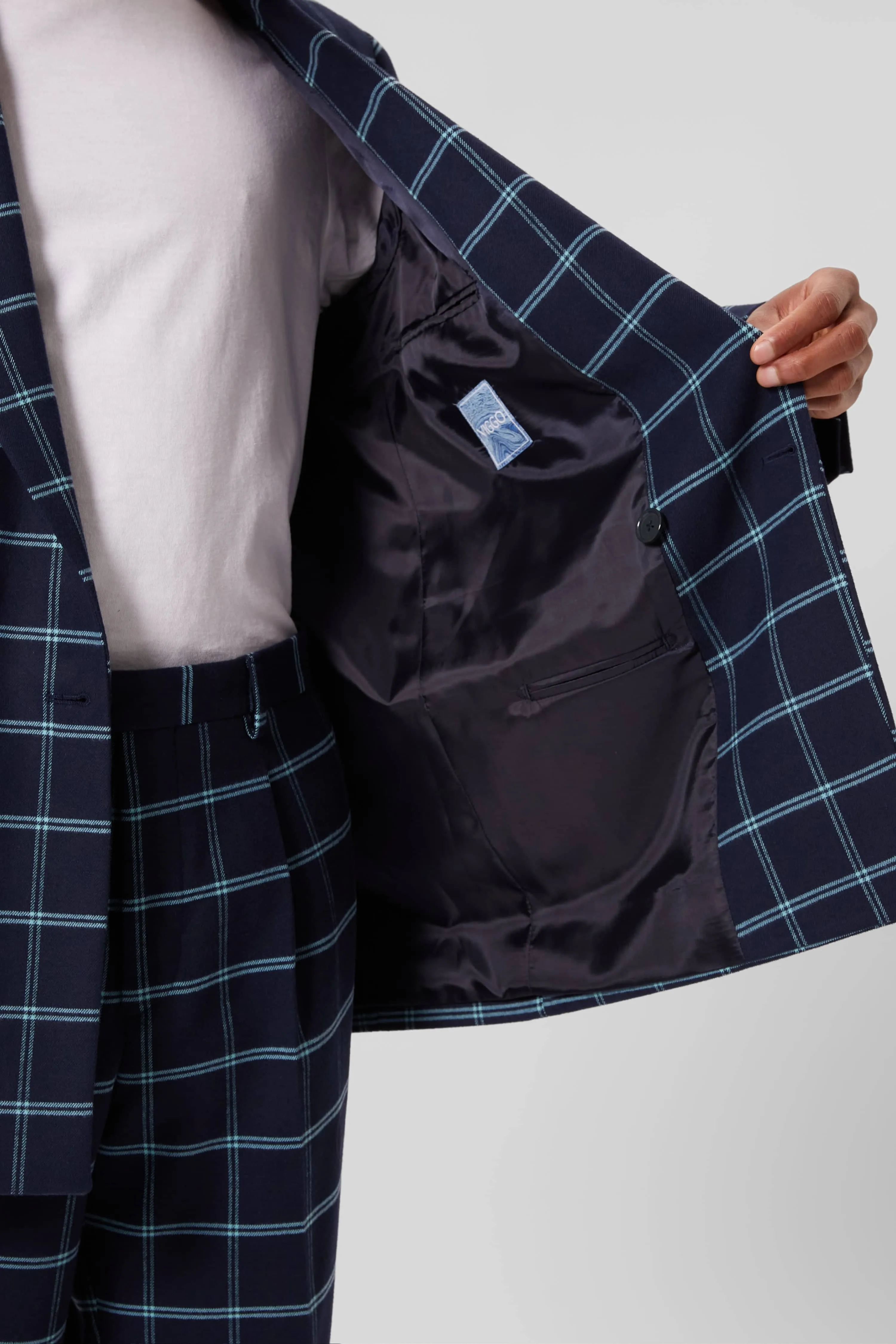 Fabien Oversized Blue Check Jacket - ARCHIVE