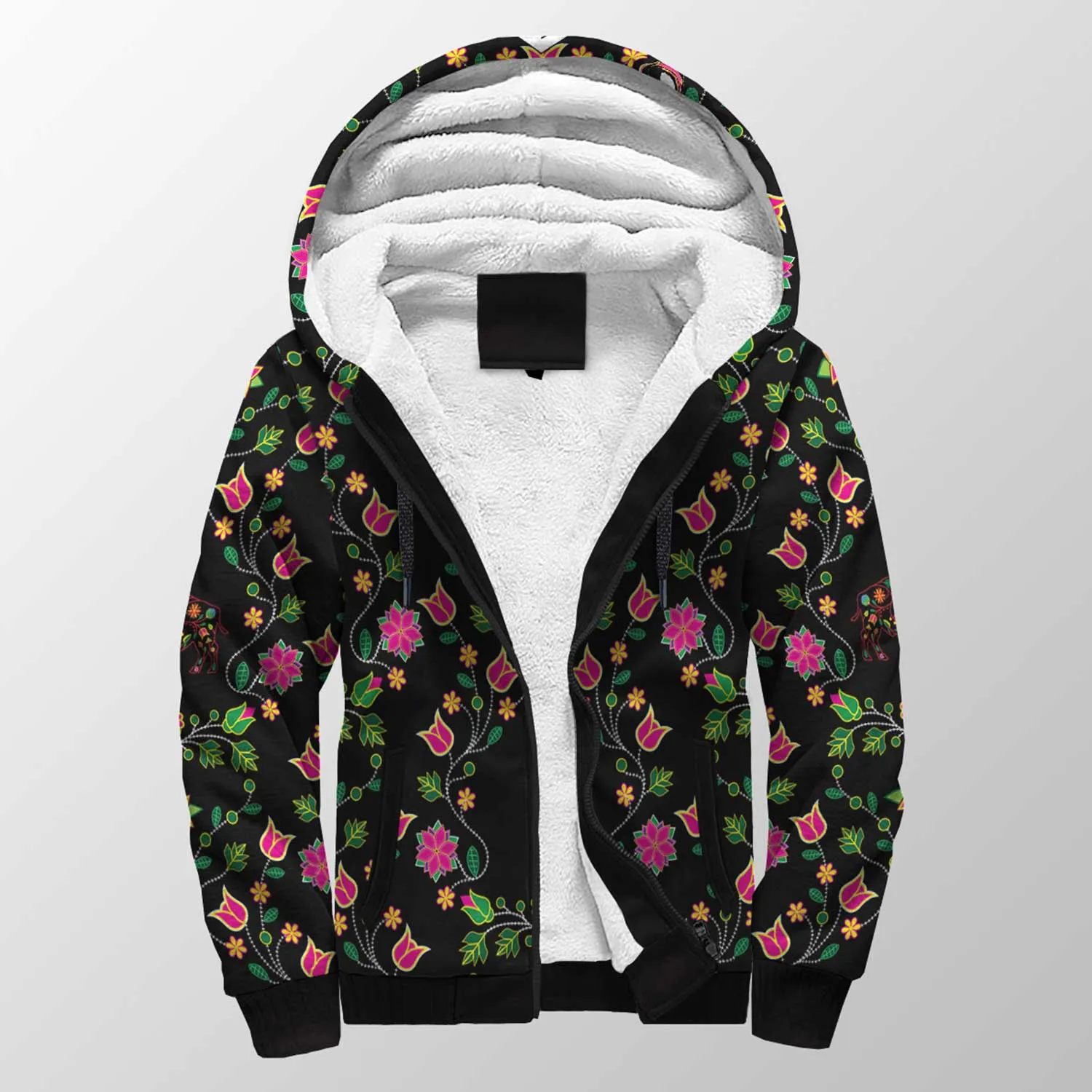 Floral Buffalo Sherpa Hoodie