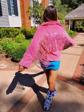 Fringe Fur Cowgirl Coat - Hot Pink BUDDY LOVE