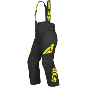 FXR  Child Clutch Snowmobile Pants HydrX F.A.S.T. Thermal Black Hi-Vis Snow Bibs