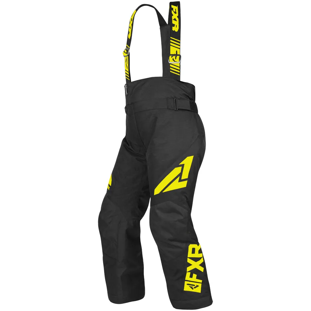 FXR  Child Clutch Snowmobile Pants HydrX F.A.S.T. Thermal Black Hi-Vis Snow Bibs