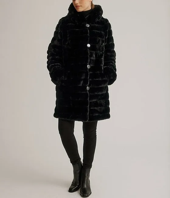 Hooded Reversible Faux Fur Coat