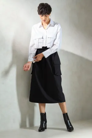 Inara|Cotton Drawcord Cargo Skirt