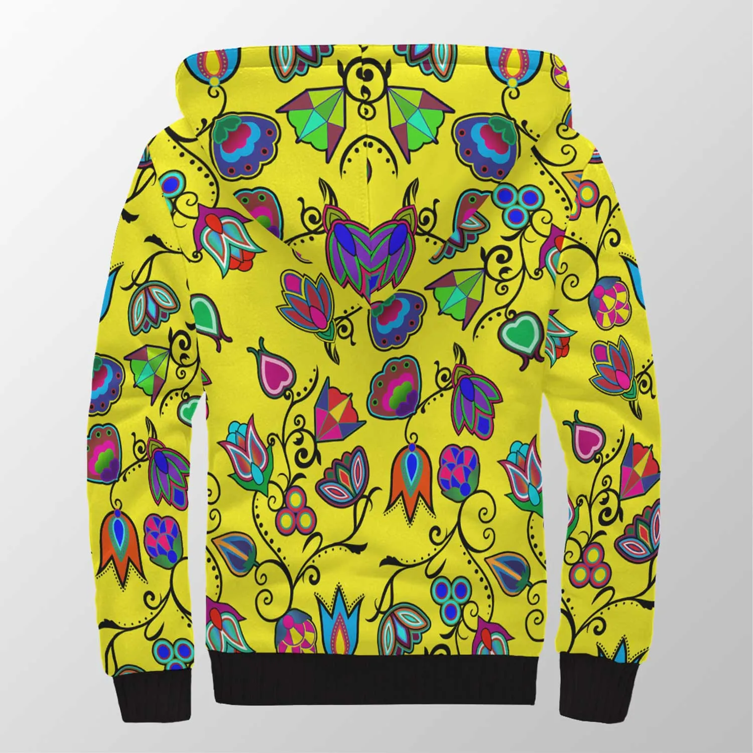 Indigenous Paisley Yellow Sherpa Hoodie