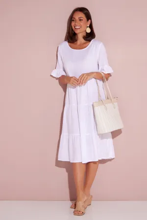 Jackson Linen Dress - White