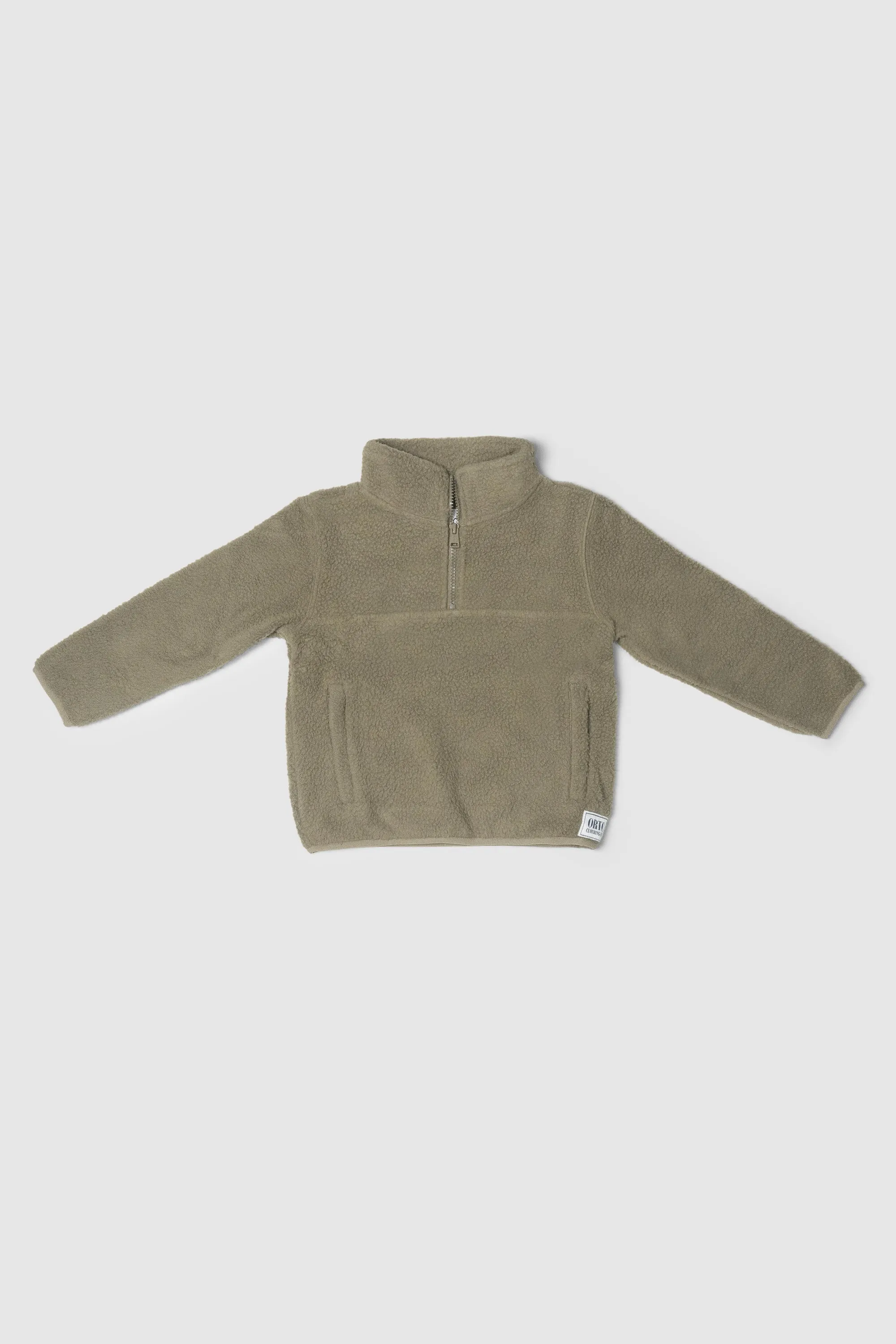 Jnr Sherpa Fleece Quarter Zip Moss