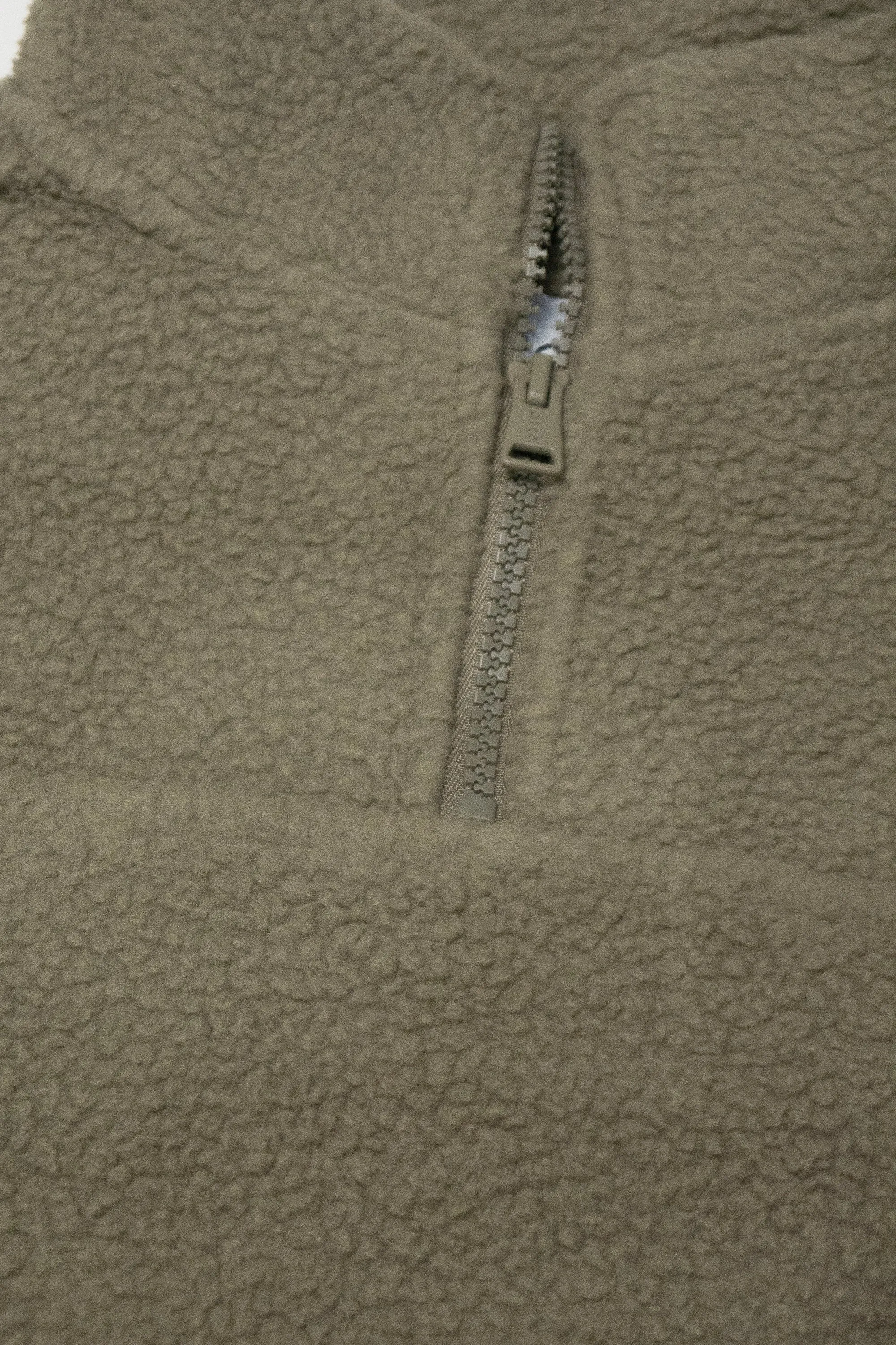 Jnr Sherpa Fleece Quarter Zip Moss