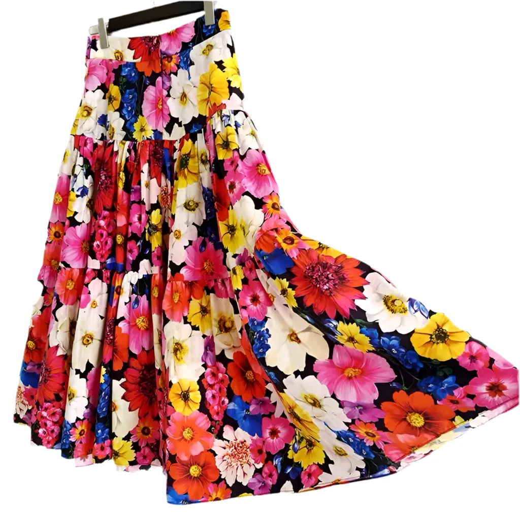 Johanna Pink Floral Midi Skirt