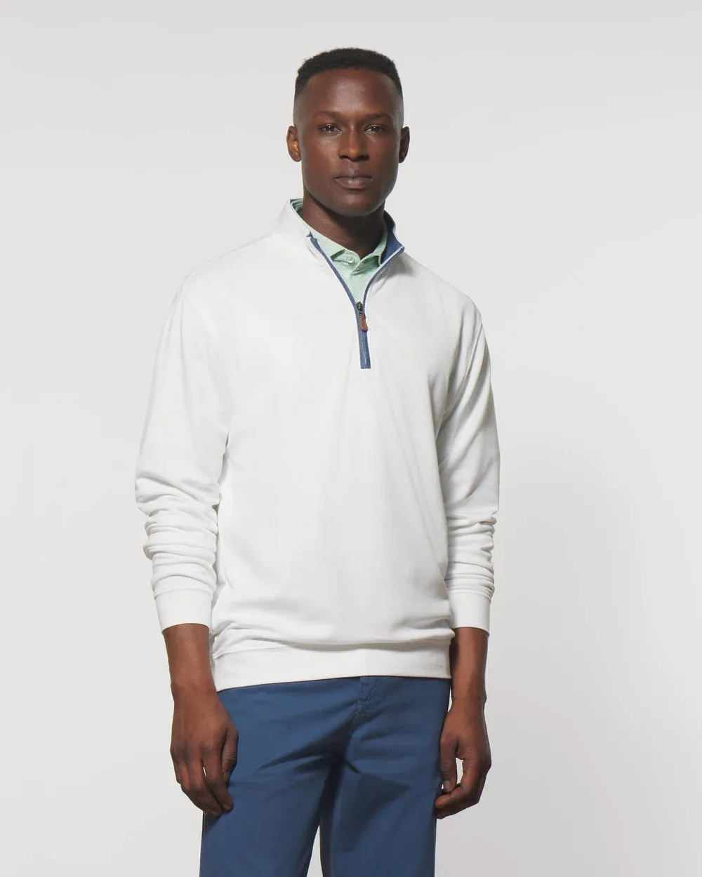 Johnnie-O Sully 1/4 Zip Pullover in White