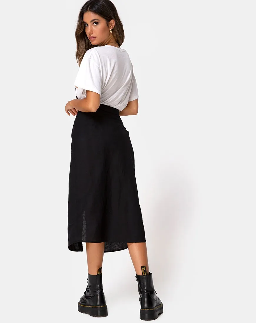 Kaisa Midi Skirt in Black