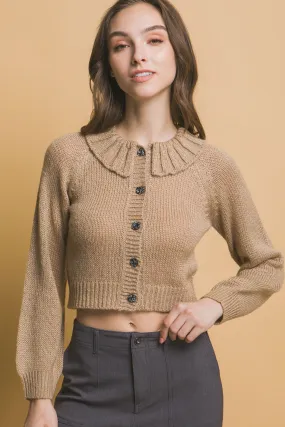 Khaki Collard Sweater