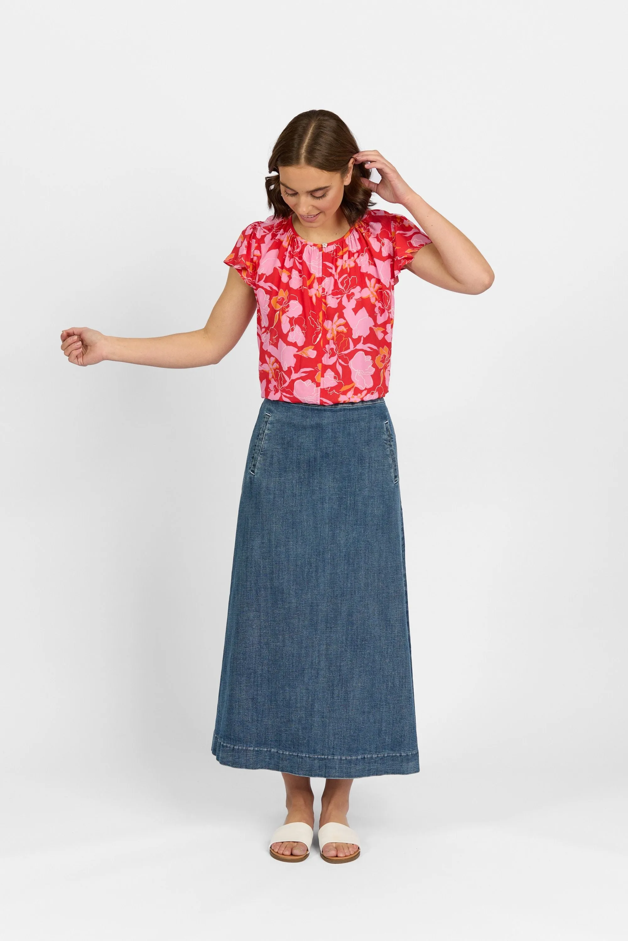 Knewe - Perry Skirt-Mid Wash Denim