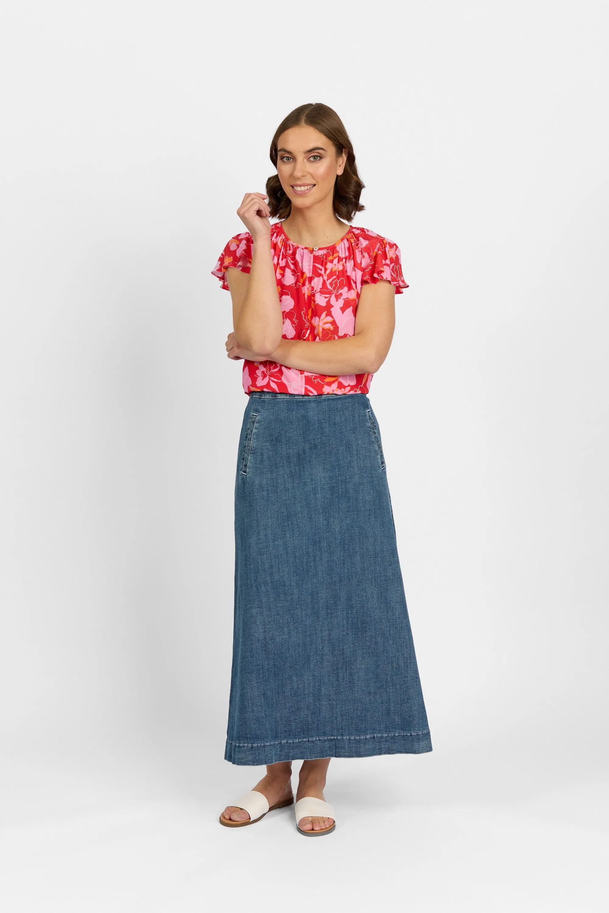 Knewe - Perry Skirt-Mid Wash Denim