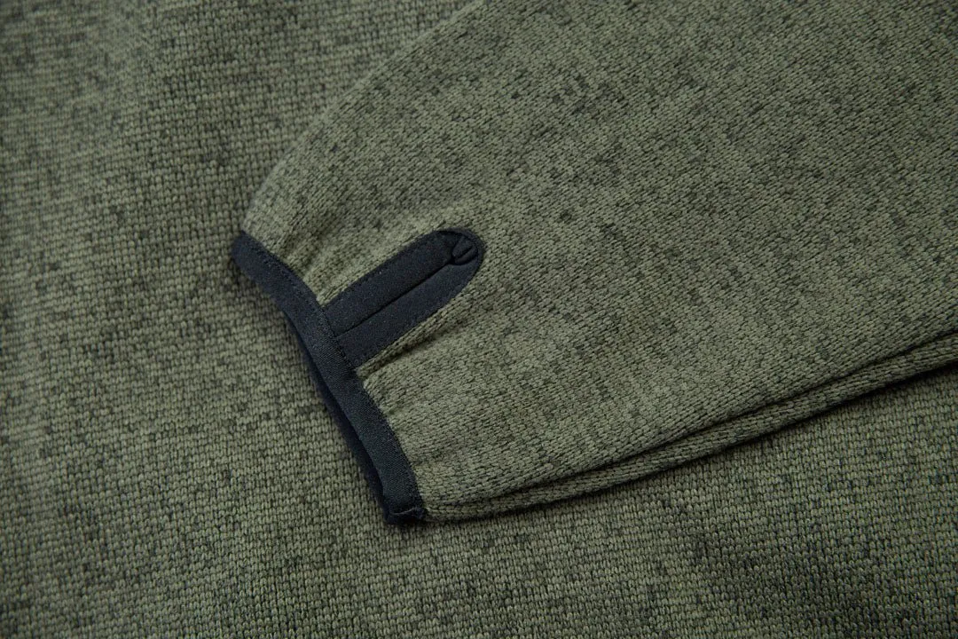 Kudu Plus Melange Zip Sweater Olive