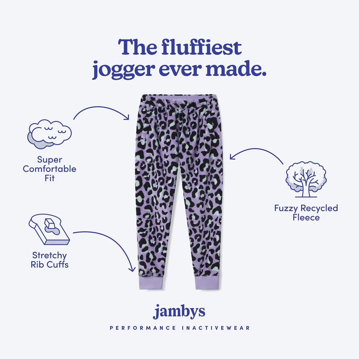 Lavender Leopard Floof Jogger