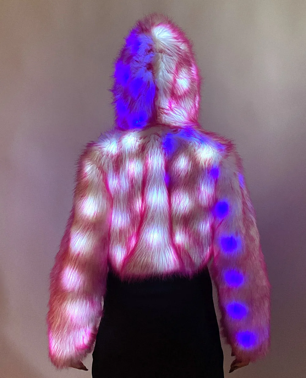 LED CROP FUR JACKET