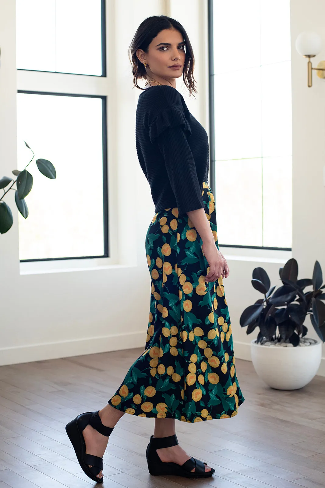 LEMON MIDI SKIRT