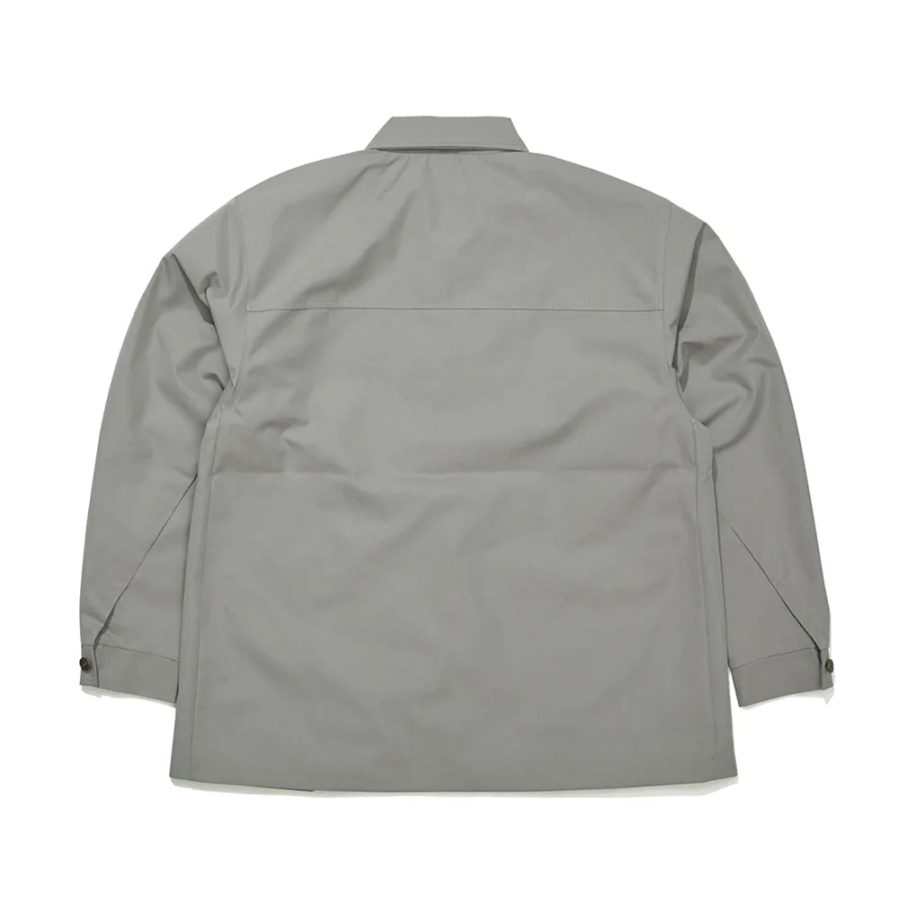 LOGO COLLAR COTTON BASIC JACKET GRAY