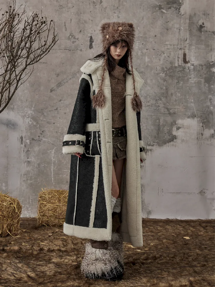 Long Lamb Wool Fur Coat【s0000010976】