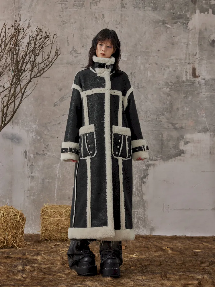 Long Lamb Wool Fur Coat【s0000010976】