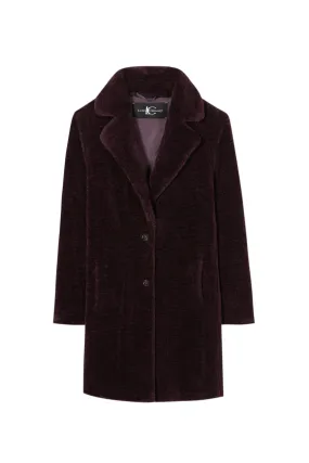 LUISA CERANO Fur Burgundy Coat