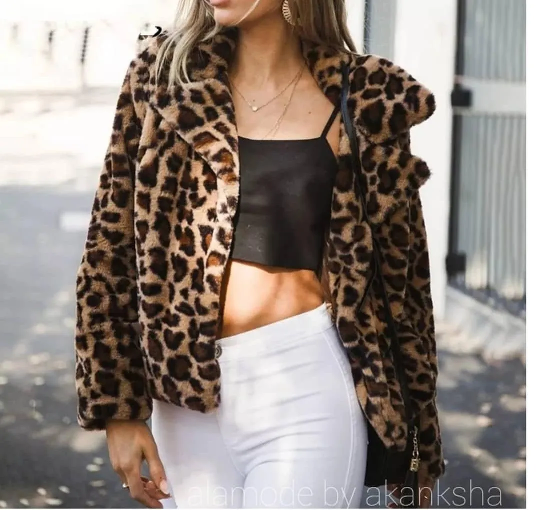 Luxury Leopard Soft Fur Jacket